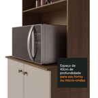 Armário de Cozinha Compacta Quiosque 235cm Rustic/Crema Gourmet Madesa 01