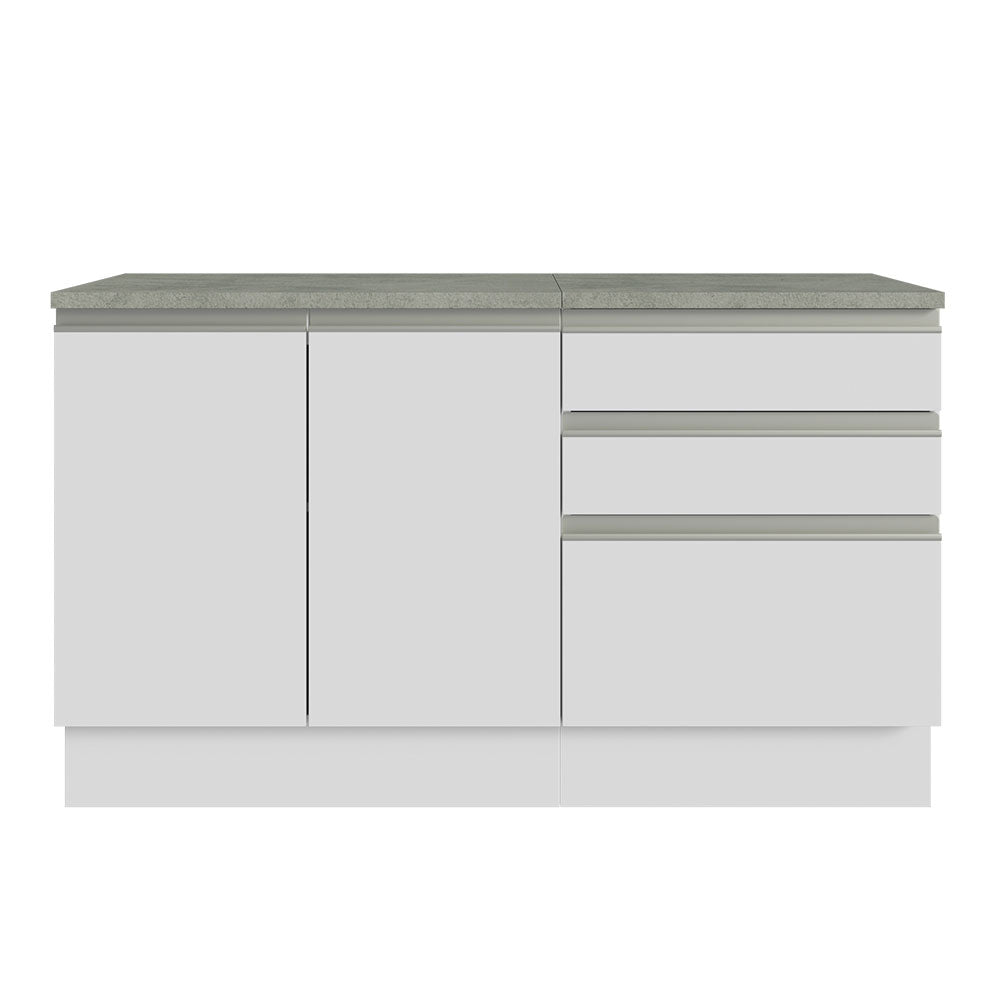 Armário Gabinete para Banheiro 140cm 2 Portas 3 Gavetas Branco Madesa
