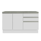 Armário Gabinete para Banheiro 140cm 2 Portas 3 Gavetas Branco Madesa