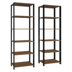 Armário Estante Multiuso Organizador Despensa 10 Prateleiras 118cm Rustic/Preto Madesa