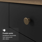 Kit Cozinha Balcão Gabinete 3 Portas 2 Gavetas e Armário Cozinha Despensa 5 Prateleiras Preto/Rustic