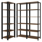 Armário Estante Multiuso Organizador Despensa de Canto 15 Prateleiras 177cm Rustic/Preto Madesa