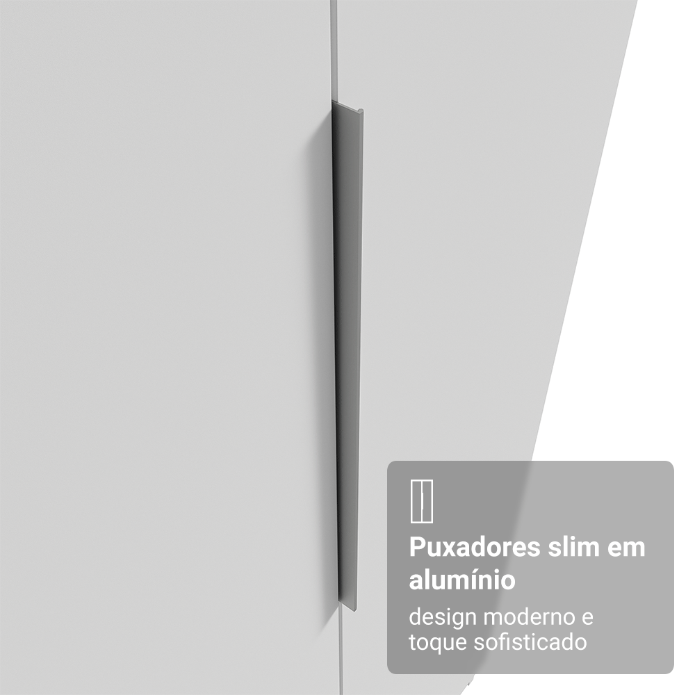 Guarda-Roupa Modulado 2 Portas com Espelhos 5 Nichos Branco Neo Madesa 02