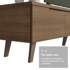 Rack para TV até 80 Polegadas 180 cm 2 Portas 1 Gaveta Rustic Nilo Madesa
