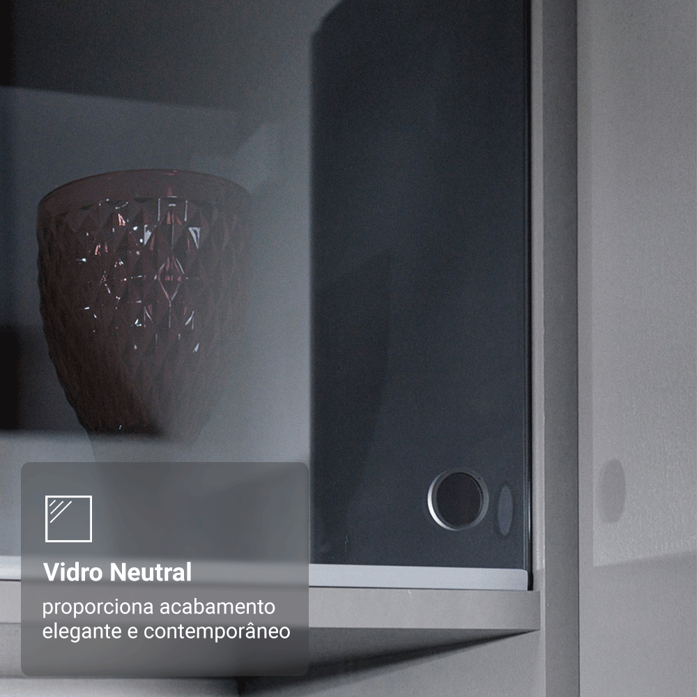 Armário de Cozinha Completa Suspenso 300cm Cinza Nice Madesa 07