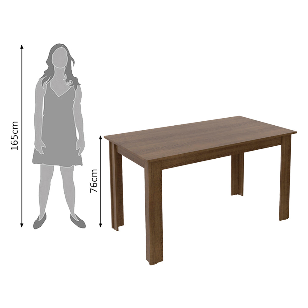 Conjunto Sala de Jantar Madesa Bea Mesa Tampo de Madeira com 4 Cadeiras Rustic/Crema/Floral Hibiscos