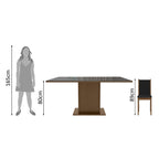 Conjunto Sala de Jantar Moscou Plus Madesa Mesa Tampo de Vidro com 6 Cadeiras Rustic/Preto