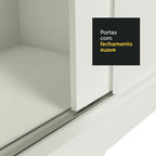 Guarda-Roupa Casal Madesa Austin 4 Portas de Correr 3 Gavetas Branco
