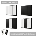 Guarda-Roupa Casal 100% MDF 3 Portas de Correr com Espelho Preto Royale Madesa