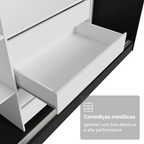 Guarda-Roupa Casal 100% MDF 3 Portas 1 Espelho Preto Malta Madesa