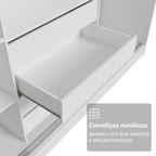 Guarda-Roupa Casal 100% MDF 3 Portas Branco/Rustic Malta Madesa