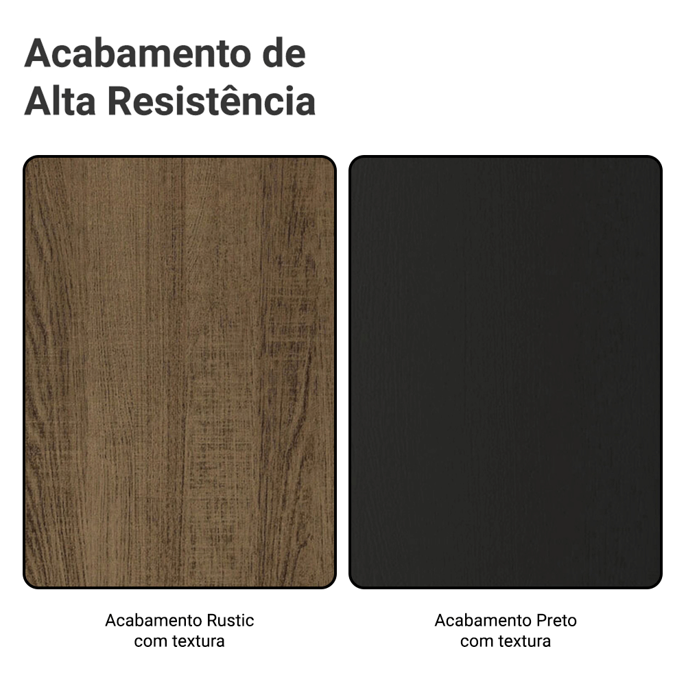 Guarda-Roupa Casal 3 Portas de Correr com Espelho Rustic/Preto Madesa Reno