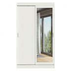 Guarda-Roupa Solteiro Madesa Tokio 2 Portas de Correr com Espelho 2 Gavetas Branco