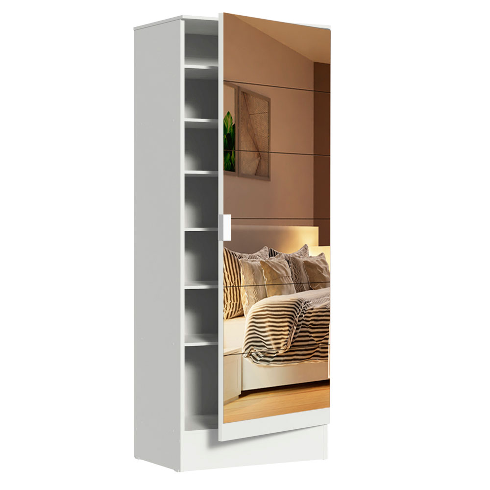 Sapateira Madesa Isis 1 Porta com Espelho Branco