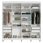 Guarda-Roupa Closet com Pés 4 Gavetas 216cm Branco Venus Madesa