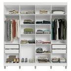 Guarda-Roupa Closet com Pés 4 Gavetas 216cm Branco Venus Madesa