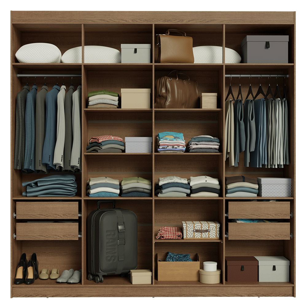 Guarda-Roupa Closet 4 Gavetas 216 cm Rustic Venus Madesa