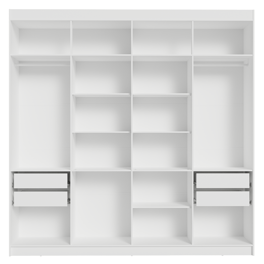 Guarda-Roupa Casal 8 Portas Batentes Branco/Branco/Rustic Venus Madesa