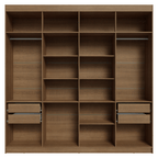 Guarda-Roupa Casal 8 Portas Batentes Rustic/Crema/Rustic Venus Madesa