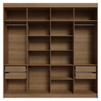 Guarda-Roupa Casal 8 Portas Batentes Rustic/Crema/Rustic Venus Madesa