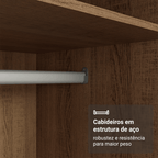 Guarda-Roupa Modulado 2 Portas 4 Gavetas 1 Cabideiro Rustic/Crema Neo Madesa