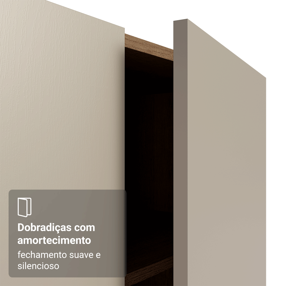 Guarda-Roupa Modulado 1 Porta 5 Nichos Rustic/Crema Neo Madesa