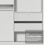 Guarda-Roupa 2 Portas de Correr de Espelho Branco Max Madesa