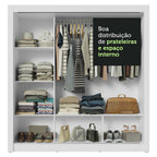Guarda-Roupa Casal 3 Portas de Correr com Espelhos Branco Nobre Madesa