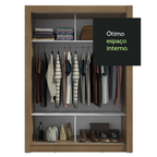 Guarda-Roupa Solteiro 2 Portas de Correr Rustic/Cinza Milano Madesa