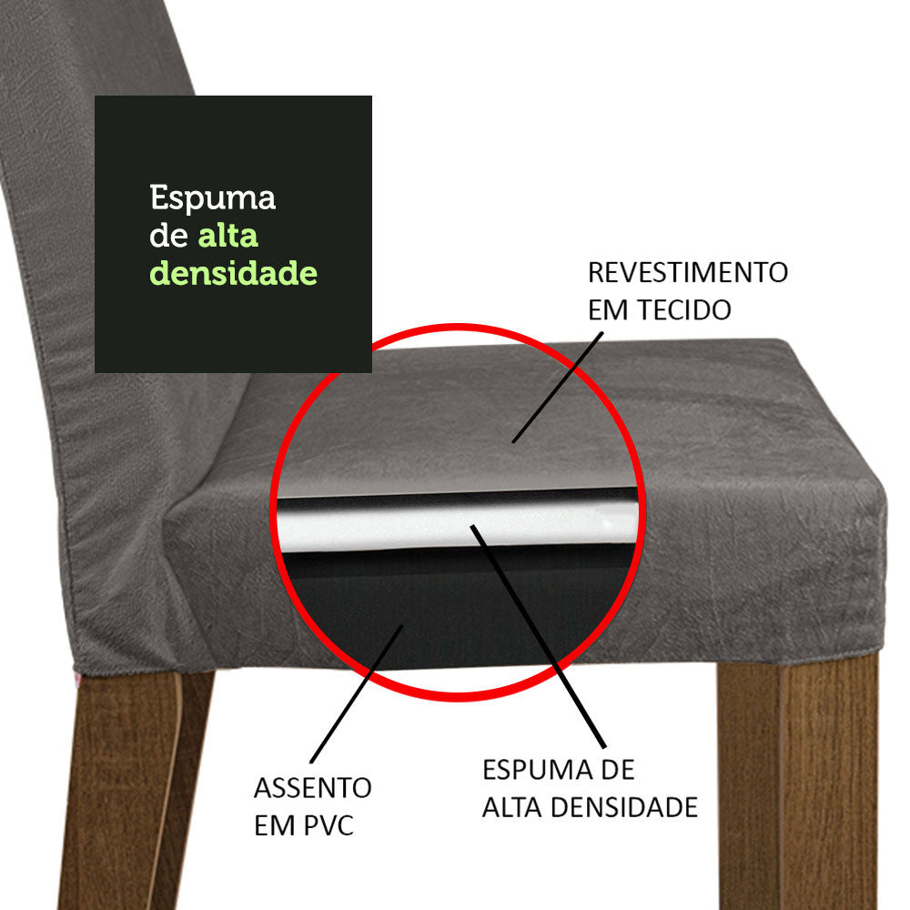 Kit 2 Cadeiras de Jantar 4255 Rustic/Silver Madesa