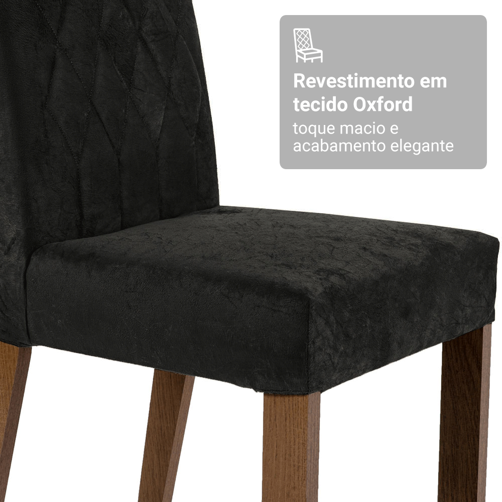 Kit 2 Cadeiras de Jantar 4256 com Espaldar Rustic/Oxford Madesa