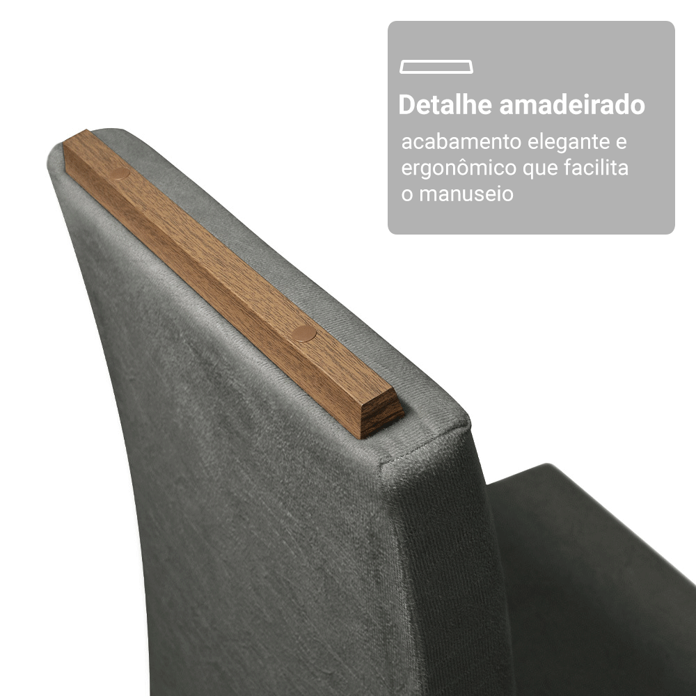 Kit 4 Cadeiras de Jantar 4256 com Espaldar Rustic/Silver Madesa