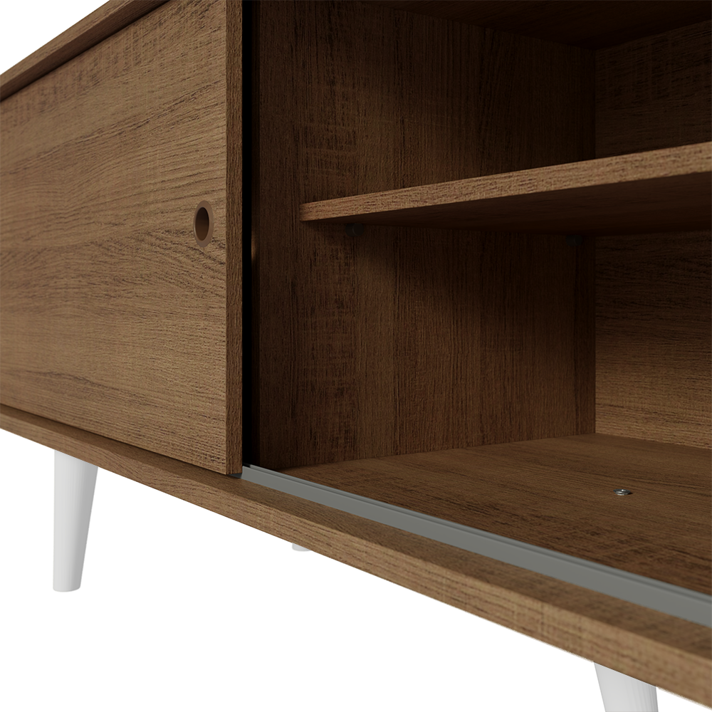 Rack Madesa Dubai para TV até 65 Polegadas com Pés Rustic/Branco 5Z09