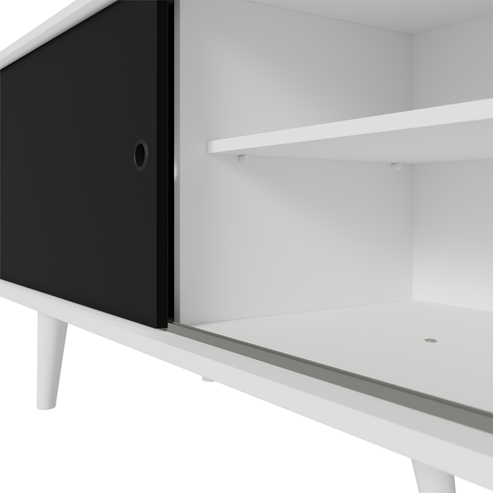 Rack Madesa Dubai para TV até 65 Polegadas com Pés Branco/Preto 7309