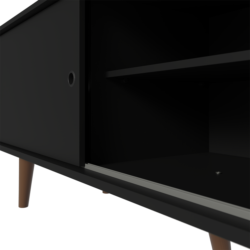 Rack Madesa Dubai para TV até 65 Polegadas com Pés Preto/Rustic 8N5Z