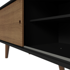 Rack Madesa Dubai para TV até 65 Polegadas com Pés Preto/Rustic D85Z