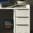 Escrivaninha 1 Porta e 3 Gavetas Madesa Chicago Branco