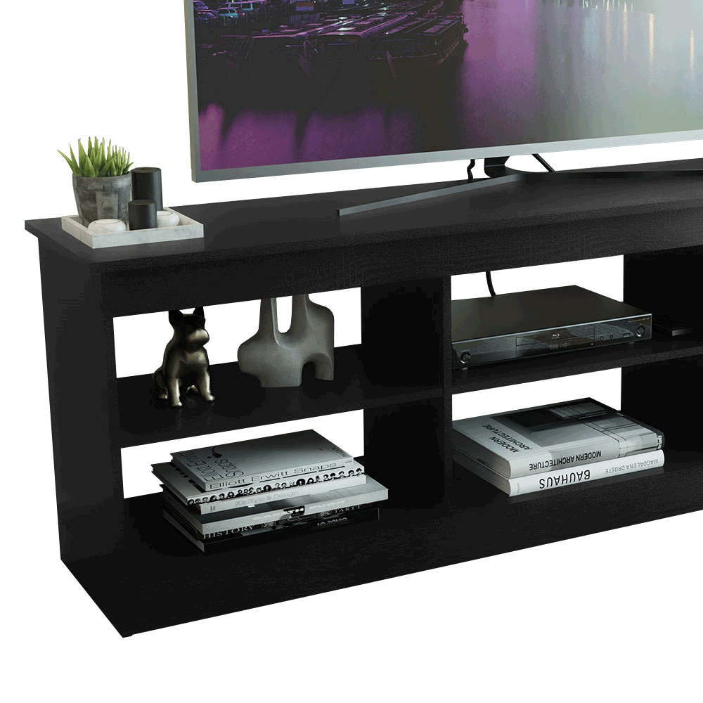 Rack para TV até 80 Polegadas Madesa 6928 com 6 Nichos Preto PO
