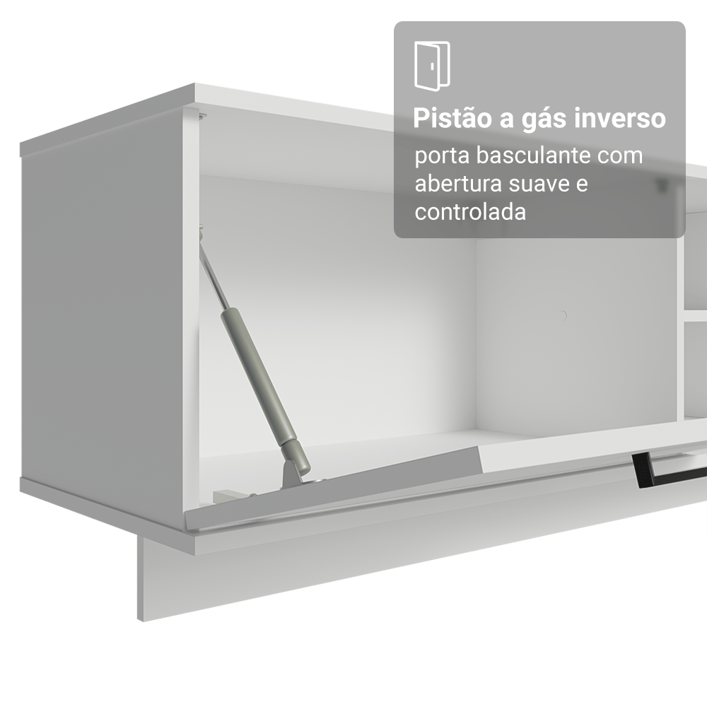 Rack Suspenso para TV até 80 Polegadas 218 cm 2 Portas Branco Agata Madesa