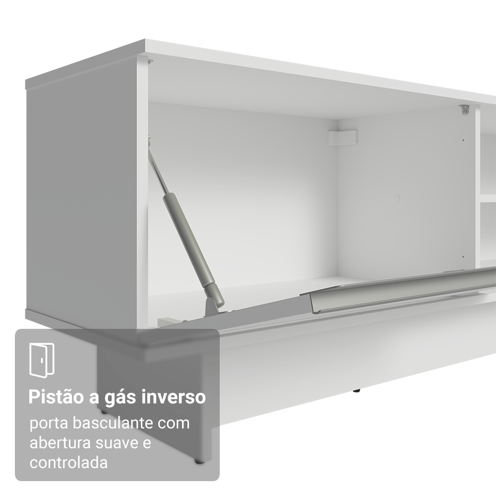 Rack para TV até 80 Polegadas 218 cm 2 Portas Branco Glamy Madesa