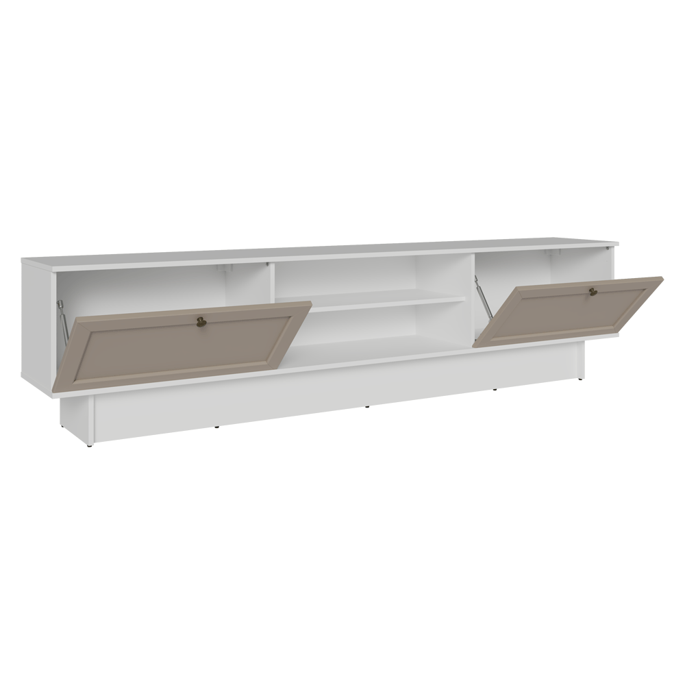 Rack para TV até 80 Polegadas 218 cm 2 Portas Branco/Crema Vik Madesa