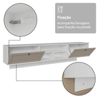 Rack Suspenso para TV até 80 Polegadas 218 cm 2 Portas Branco/Crema Vik Madesa