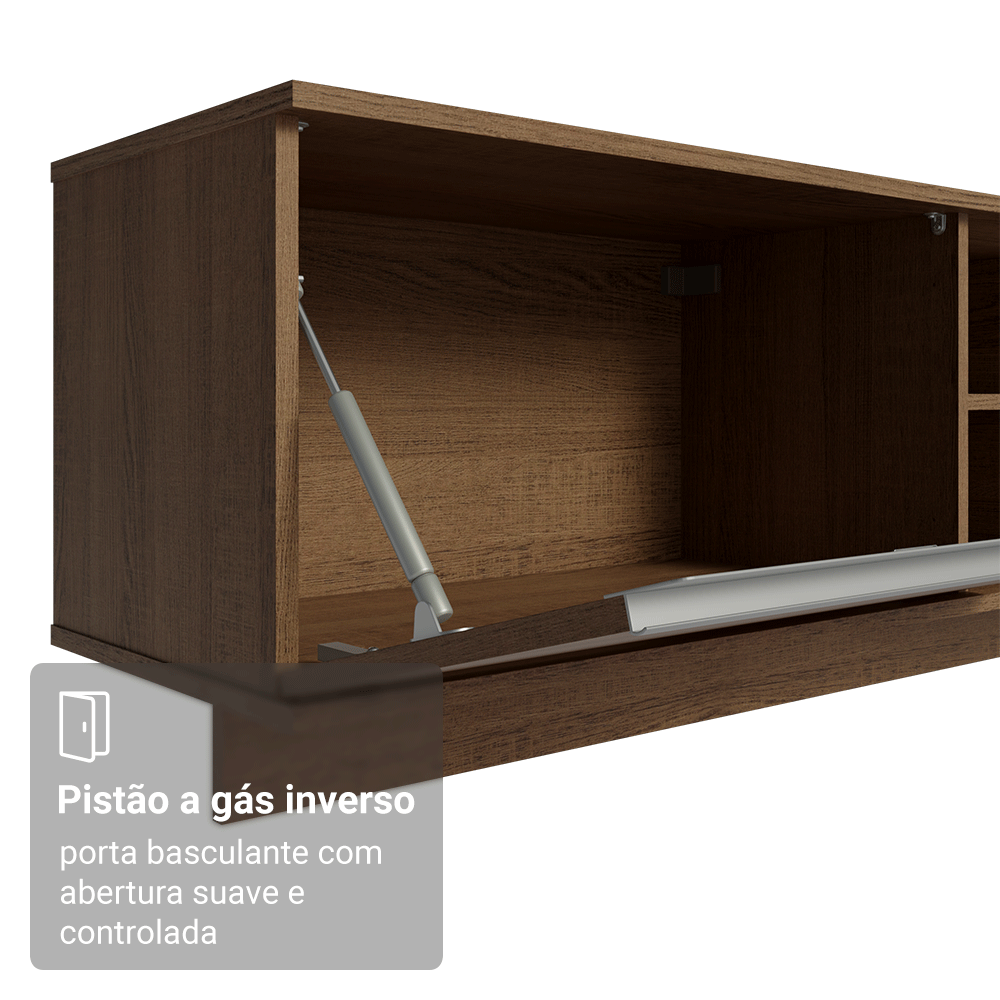 Rack Suspenso para TV até 80 Polegadas 218 cm 2 Portas Rustic Glamy Madesa