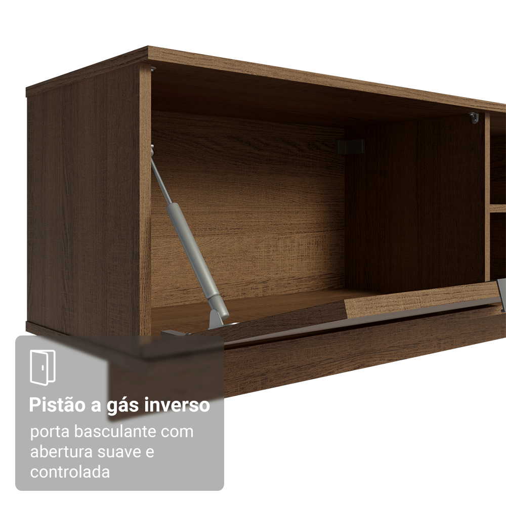 Rack Suspenso para TV até 80 Polegadas 218 cm 2 Portas Rustic Stella Madesa