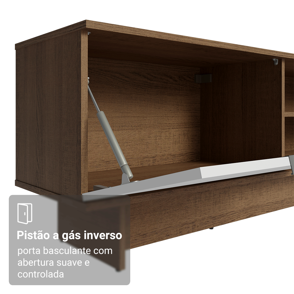 Rack para TV até 80 Polegadas 218 cm 2 Portas Rustic/Branco Stella Madesa