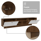 Rack Suspenso para TV até 80 Polegadas 218 cm 2 Portas Rustic/Branco Vik Madesa