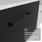 Rack para TV até 80 Polegadas 218 cm 2 Portas Branco/Preto Agata Madesa