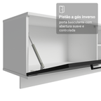 Rack Suspenso para TV até 80 Polegadas 218 cm 2 Portas Branco/Preto Agata Madesa