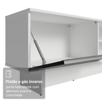 Rack para TV até 80 Polegadas 218 cm 2 Portas Branco/Preto Glamy Madesa