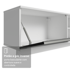 Rack Suspenso para TV até 80 Polegadas 218 cm 2 Portas Branco/Preto Glamy Madesa